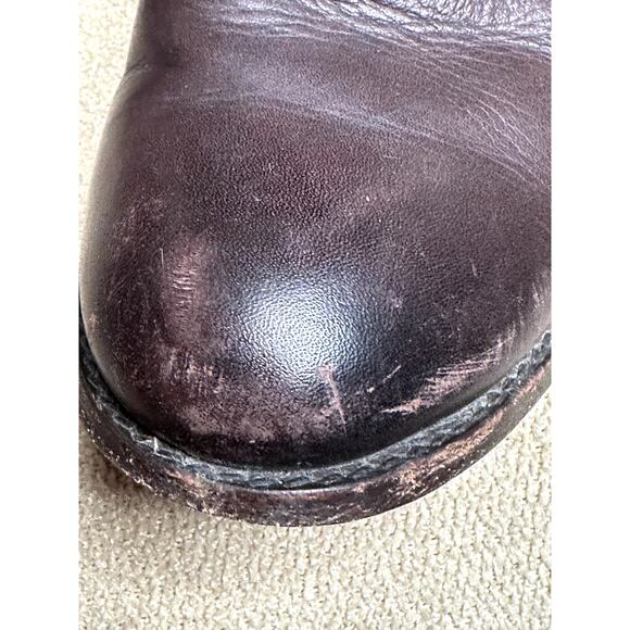 FRYE Brown Leather Button Back Zip Short Ankle Bootie Brown 8.5 B - Picture 12 of 16
